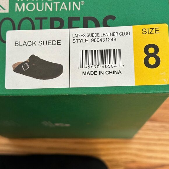 White Mountain Footbeds Suede Clogs size 8 - Picture 5 of 8